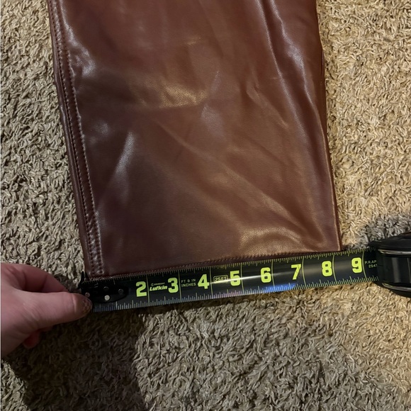 Abercrombie Fitch 90s High Rise Curve Love Faux Leather Pants Womens 20s - Picture 6 of 9